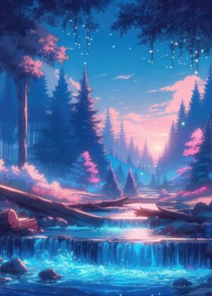 Enchanted Forest Dreamscape: Fairy Tale V19 - Premium Wooden Framed Poster. Ready to Hang.