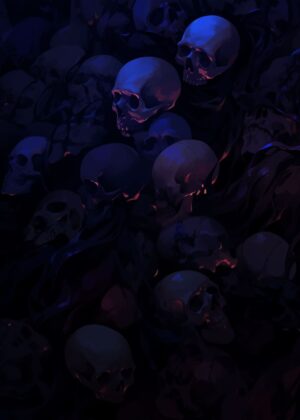 Call of Death: A Dark and Haunting Skull Collection - Premium Wooden Framed Poster. Ready to Hang.