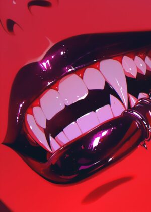 Let Me Bite: A Crimson Enchantment - Premium Wooden Framed Poster. Ready to Hang.