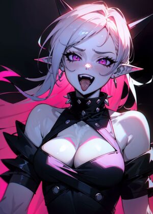 Mad Vampire Anime Girl Art Print - Premium Wooden Framed Poster. Ready to Hang.