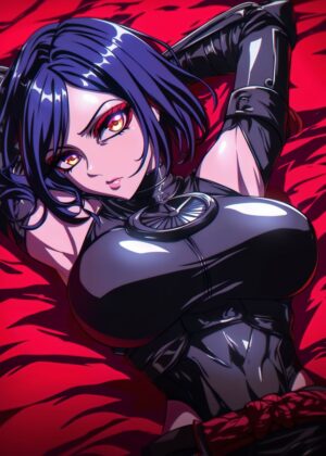 Stunning Anime Ninja Woman Art Print - Premium Wooden Framed Poster. Ready to Hang.