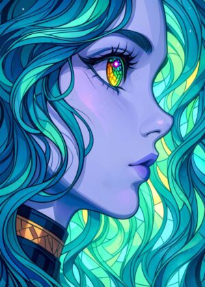 Enchanted Beauty: A Digital Art Print - Premium Wooden Framed Poster. Ready to Hang.