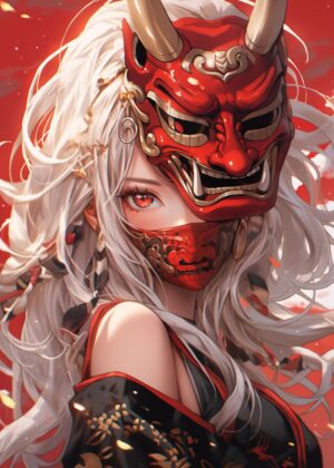 Samurai Angel: A Digital Art Print - Premium Wooden Framed Poster. Ready to Hang.