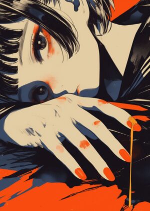 Abnormal Core: A Striking Artwork of Feminine Mystery - Premium Wooden Framed Poster. Ready to Hang.