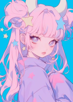 Aesthetic Anime Girl Art Print - Premium Wooden Framed Poster. Ready to Hang.