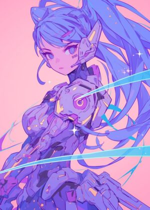 Aesthetic Anime Girl Art Print - Premium Wooden Framed Poster. Ready to Hang.