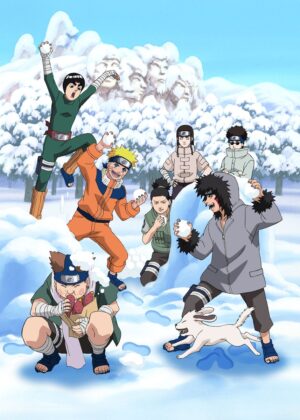 Naruto Snowball Fight Artwork - Premium Wooden Framed Poster. Ready to Hang.