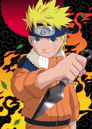 Naruto Uzumaki: Fiery Determination Artwork - Premium Wooden Framed Poster. Ready to Hang.