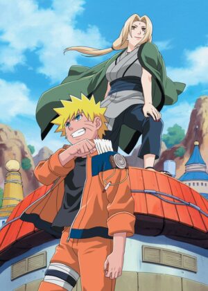 Naruto and Tsunade Anime Art Print - Premium Wooden Framed Poster. Ready to Hang.
