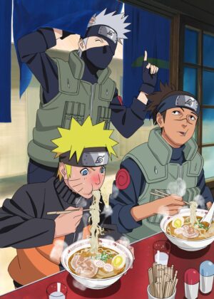 Naruto Ramen Scene Anime Art Print - Premium Wooden Framed Poster. Ready to Hang.