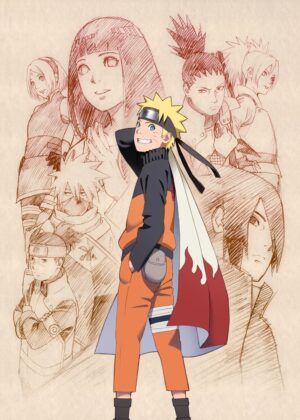 Naruto Uzumaki: Team 7 and Friends - Anime Art Print - Premium Wooden Framed Poster. Ready to Hang.