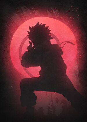 Naruto Silhouette Minimalist Art Print - Premium Wooden Framed Poster. Ready to Hang.