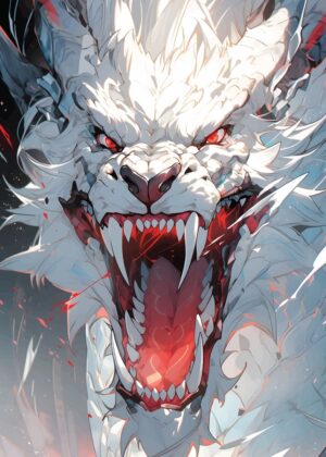 Anime Evil Werewolf: Unleash the Beast - Premium Wooden Framed Poster. Ready to Hang.