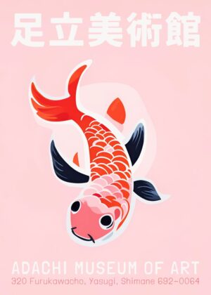 Adachi Museum of Art Koi Fish Print - Premium Wooden Framed Poster. Ready to Hang.