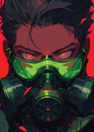 Warriors Might: Cyberpunk Art Print - Premium Wooden Framed Poster. Ready to Hang.