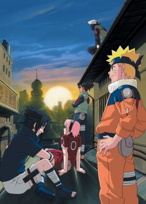Naruto Sunset Team 7 Artwork - Premium Wooden Framed Poster. Ready to Hang.