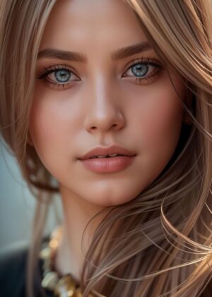 Stunningly Beautiful Girl: Digital Art Print - Premium Wooden Framed Poster. Ready to Hang.