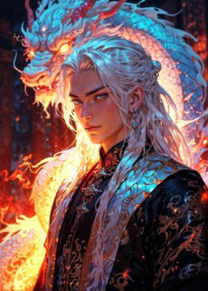 The Dragon Prince: Fantasy Art Print - Premium Wooden Framed Poster. Ready to Hang.