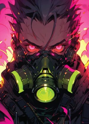 Anime Monster Cyberpunk Art Print - Premium Wooden Framed Poster. Ready to Hang.
