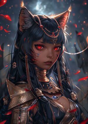 Anime Sexy Cleopatra Art Print - Premium Wooden Framed Poster. Ready to Hang.