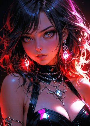 Radiant Enchantress: Digital Art Print - Premium Wooden Framed Poster. Ready to Hang.