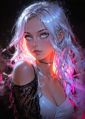Enigmatic Glow: A Digital Art Print - Premium Wooden Framed Poster. Ready to Hang.