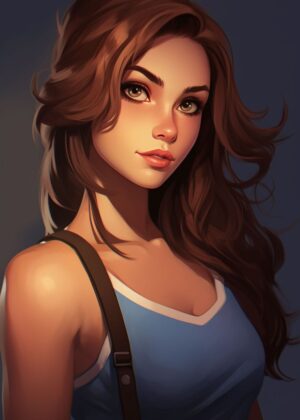 Stunning Anime Girl Portrait Art Print - Premium Wooden Framed Poster. Ready to Hang.