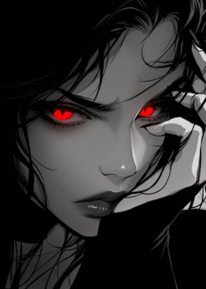 Black and White Passion: A Captivating Anime Art Print - Premium Wooden Framed Poster. Ready to Hang.