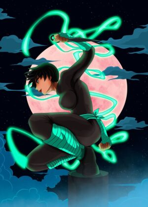 Lee Na: Ninja Warrior Artwork - Premium Wooden Framed Poster. Ready to Hang.