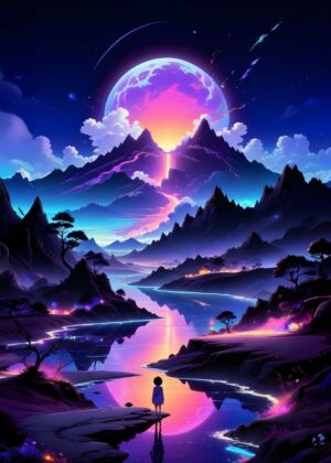 Enchanted World: A Journey to Serenity - Premium Wooden Framed Poster. Ready to Hang.