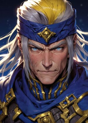 Majestic Anime Male Character Art Print - Premium Wooden Framed Poster. Ready to Hang.
