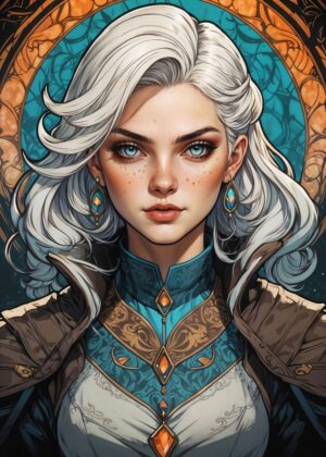 Mystic Elegance: A Fantasy Art Print - Premium Wooden Framed Poster. Ready to Hang.