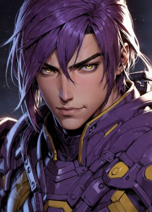 Stunning Anime Male Character Art Print - Premium Wooden Framed Poster. Ready to Hang.