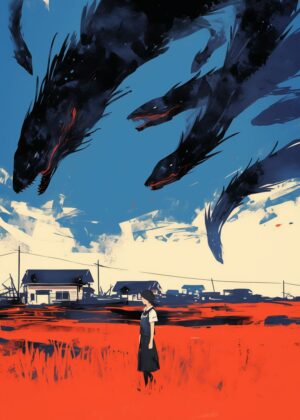 Abnormal Core: A Girl and the Dragons - Premium Wooden Framed Poster. Ready to Hang.
