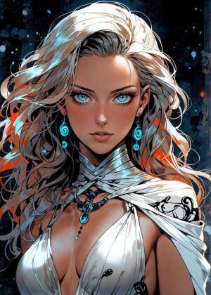 Celestial Elegance: A Digital Art Print - Premium Wooden Framed Poster. Ready to Hang.