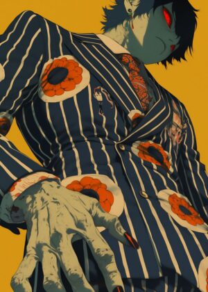 Abnormal Core: A Stylish Descent into the Uncanny - Premium Wooden Framed Poster. Ready to Hang.