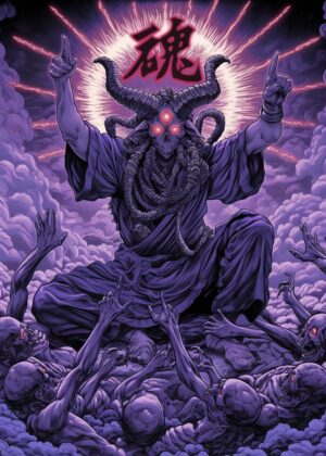 Feast of Belzebuth: Dark Fantasy Art Print - Premium Wooden Framed Poster. Ready to Hang.