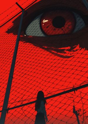 Abnormal Core: A Gaze Beyond the Fence - Premium Wooden Framed Poster. Ready to Hang.