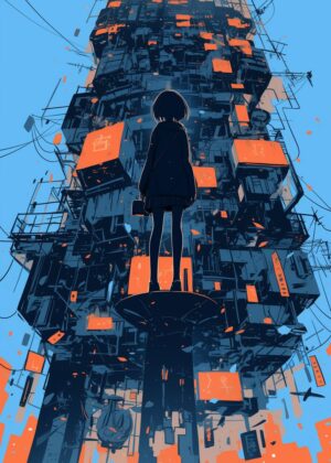 Abnormal Core: A Cityscape of Dreams and Mysteries - Premium Wooden Framed Poster. Ready to Hang.