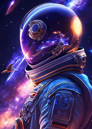 Cosmic Voyager: A Journey Through Nebulae - Premium Wooden Framed Poster. Ready to Hang.
