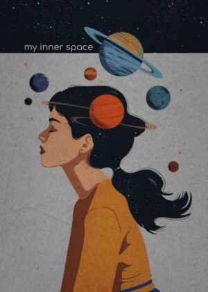 Cosmic Dreams: A Journey Within - Premium Wooden Framed Poster. Ready to Hang.