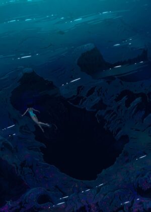 Profundo: A Deep Dive into Underwater Mystique - Premium Wooden Framed Poster. Ready to Hang.