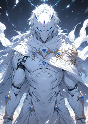 White Prince: Majestic Fantasy Artwork - Premium Wooden Framed Poster. Ready to Hang.