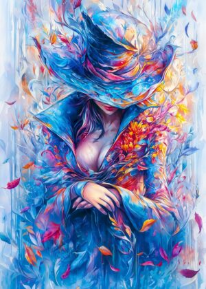 Enchanted Autumn: A Whimsical Portrait - Premium Wooden Framed Poster. Ready to Hang.