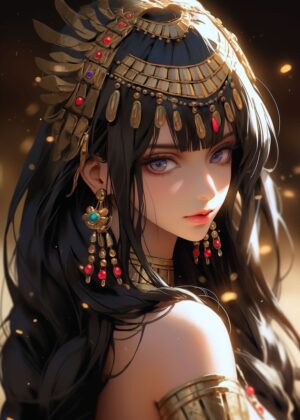 Cleopatra: An Ancient Queen Reimagined - Premium Wooden Framed Poster. Ready to Hang.