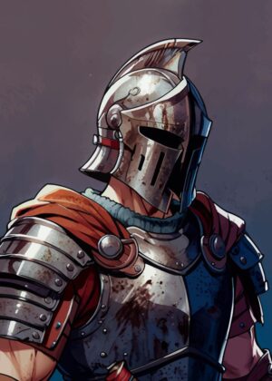 Gladiator Spartan: A Digital Art Print - Premium Wooden Framed Poster. Ready to Hang.