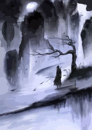Demon Slayer Inspired: A Lone Warrior's Journey - Premium Wooden Framed Poster. Ready to Hang.