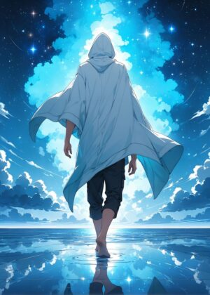 Journey to the Mirror World: Anime Art Print - Premium Wooden Framed Poster. Ready to Hang.