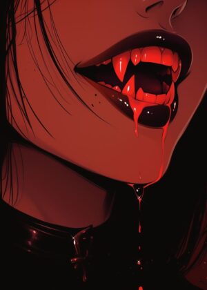 Crimson Embrace: A Transformation - Premium Wooden Framed Poster. Ready to Hang.