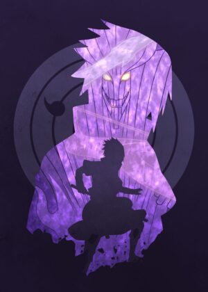 Sasuke Uchiha: Double Exposure Artwork - Premium Wooden Framed Poster. Ready to Hang.
